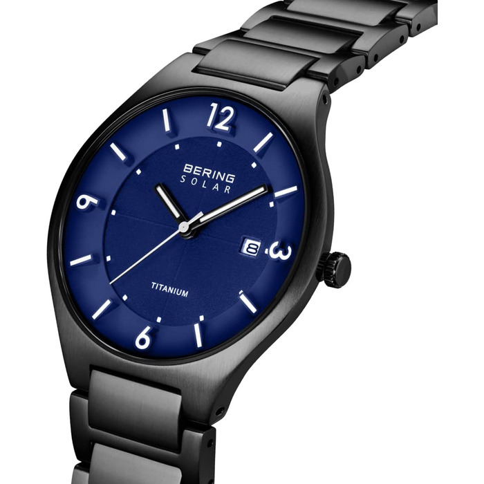 Годинник Bering чоловічий Solar | Сонячний годинник на соняхах, корпус з нержавіючої сталі 40 мм, ремінець Milanaise, сапфірове скло, 5 ATM, 14440 (14440-727)