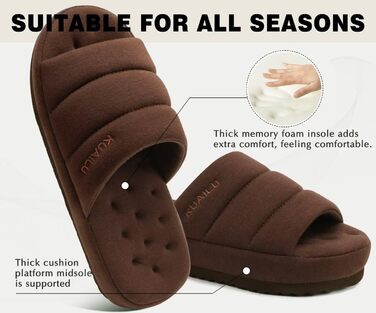 Чоловічі домашні тапочки KuaiLu, стильні, з м'якою устілкою з піною Memory Foam, з гумовою підошвою, коричневі, 44 EU