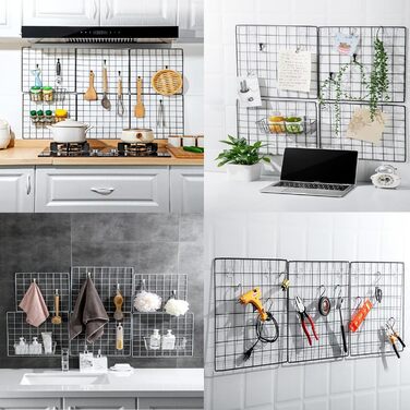 Ворота для сходищ, огорожі для домашніх тварин, ворота для собак, дротяні ворота, загородження для собак, портативне собаче вольєр для маленьких собак з сіткою (90 x 60 см) (6 шт.)