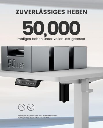 ErGear Electric Standing Desk - 100x60cm - Height Adjustable Desk with Memory Function for Home Office & Connection Plate