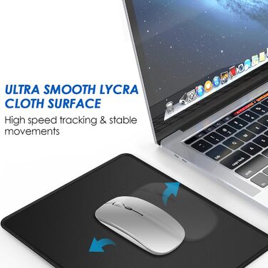 KTRIO Комплект килимків для миші 3 шт. (275x215 мм, чорний) з антиковзким покриттям та міцними краями для комп'ютера, ноутбука та ПК