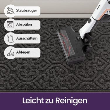 При Entrance килимок DEXI 60x90 см, протиковзний вбираючий килим для входу, передпокою та тераси, антрацит