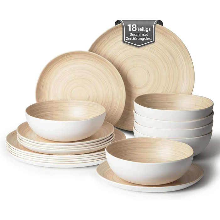 Набір посуду для кемпінгу на 6 осіб (18 предметів) - посуд для відпочинку на природі та сімейних поїздок