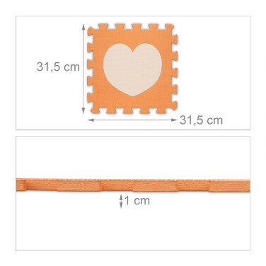 Relaxdays 18-Piece Puzzle Mat Heart