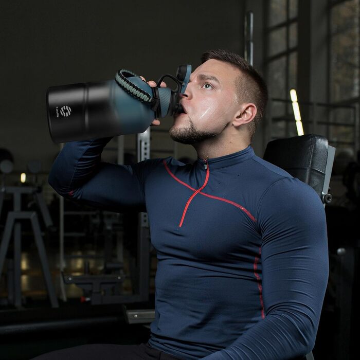 Fjbottle Stainless Steel Water Bottle 1900ML with Magnetic Lid, BPA FREE, Leak-Proof, Double-Walled Thermo Metal Bottle - Suitable for Carbonated Drinks, Sports Water Bottle for University, Fitness, Camping, Outdoor