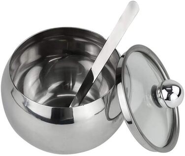 Контейнер для цукру з прозорою кришкою та ложкою, банку для спецій, солі, цукру, чаю, трав (нержавіюча сталь)