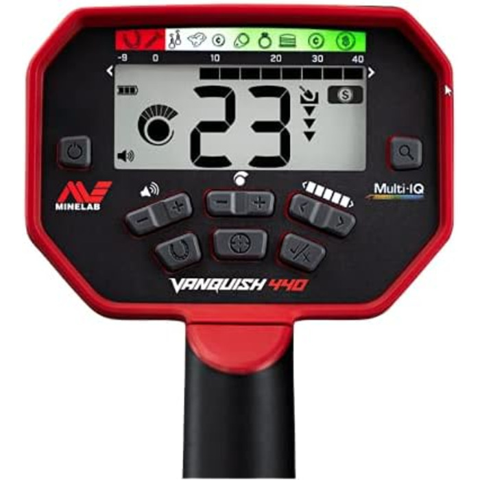 Металлодетектор Minelab Vanquish 440: багаточастотний пошуковик з функцією Pinpoint та водонепроникною котушкою V10 10''x7'' Double-D для дорослих