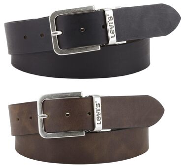 Чоловічий двосторонній шкіряний ремінь Levi's Core Reversible Belt, коричневий