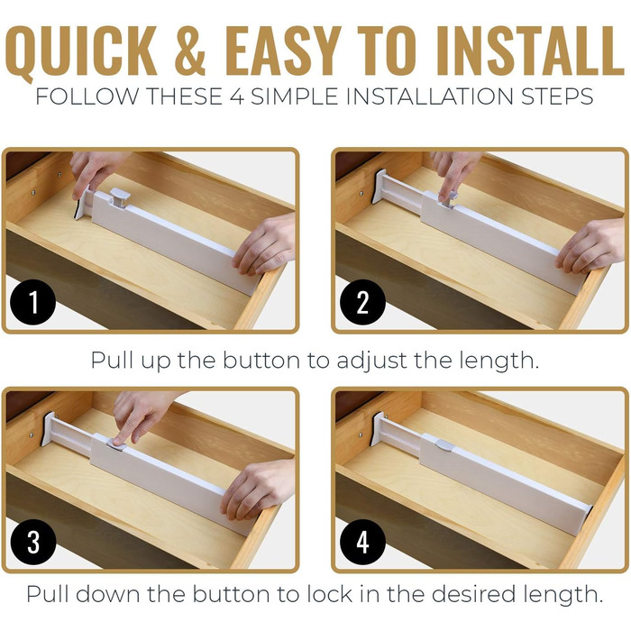 RAPTUROUS 4-Pack Drawer Dividers 