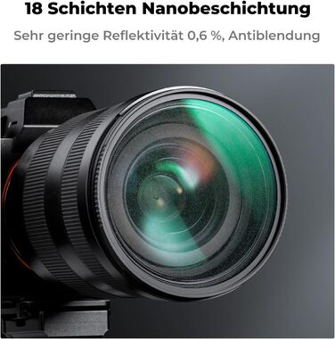 Фільтр Shimmer Diffusion K&F CONCEPT 49mm з оптичного скла з 18-шаровим покриттям Nano-Klear для відео та портретної зйомки