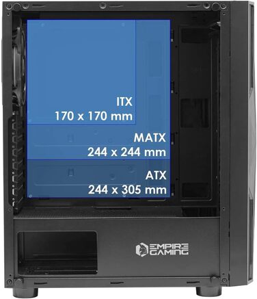 Комп'ютерний корпус EMPIRE GAMING Diamond – ігровий ATX корпус з RGB підсвічуванням, скляна бічна панель, 4 вентилятори 120 мм