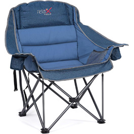 Великий складаний стілець для кемпінгу RELAX FIELD, 227 кг, Navy Blue