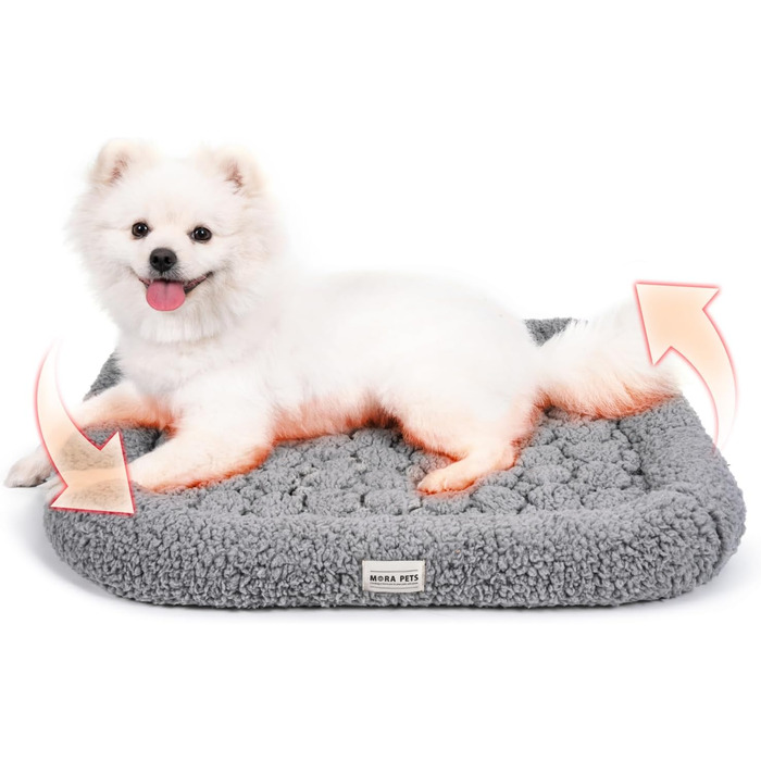 Самогріюча котяча деки Mora Pets: тепла, м'яка, 52x58 см, сіра. Самогріюча деки для котів та собак.