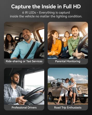 WOLFBOX i07: Автомобільний відеореєстратор 3-камерний з WiFi GPS, 4K+1080P+1080P, 2.5K+1080P+1080P, LCD 3