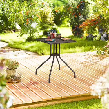 Relaxdays Garden Table in Brown Wood-Look