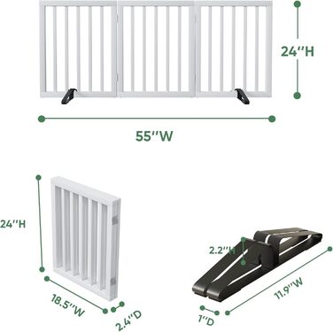 Сітка для собак з бамбука, перегородка для кімнати, 3 панелі (біла)