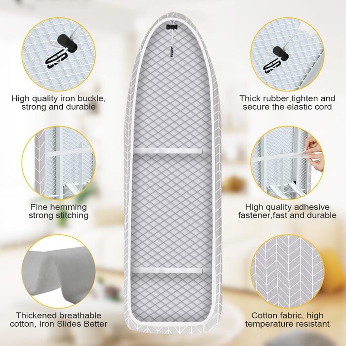 Чохол для прасувальної дошки універсальний 125*46 см, бавовна, для парогенератора та праски