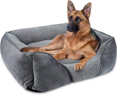 FURTIME Dog Bed for Medium and Large Dogs, Washable Fluffy Dog Basket, Non-Slip Dog Basket, Anti-Anxiety, 76x61x23cm (XL(89x63x23cm))