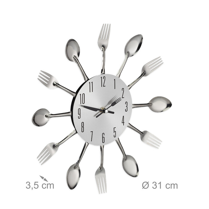 Relaxdays Wall Clock Cutlery