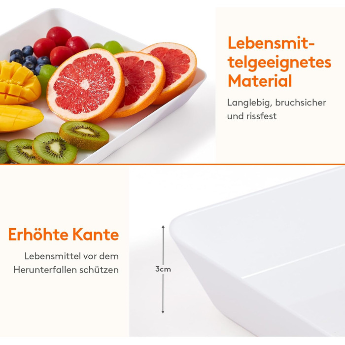 Набір сервірувальних тарілок Lifewit, 4 шт., 36.7 x 24 см, BPA-free, для буфетів, свят, пікніків, сніданків та закусок, білий