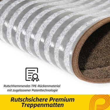 Килимок на сходи JSEI, антиковзаючий, набір з 15 шт., 20.3 x 76.2 см, машинного прання, самоклеючий, для дітей, літніх людей та домашніх тварин, 100% поліестер, TPE-підкладка, темно-сірий