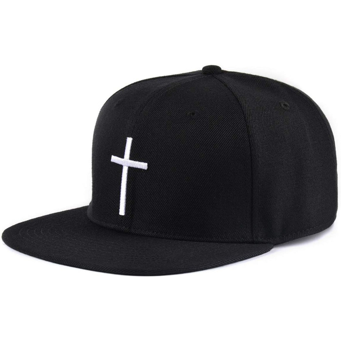Чорна кепка Snapback з хрестом (унісекс, оптимальна посадка)