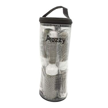 Набір для укладки волосся Haar-Rundbürste: щітка для об'єму, керамічна щітка з щетиною кабана, антистатична, для створення локонів та випрямлення волосся (сіра)