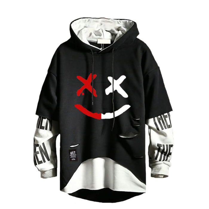 Чоловічий худі Hello MrLin Techwear у стилі японського стрітвеару, хіп-хоп джемпер з патчами, чорний
