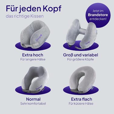 Подушка для шиї у літак та автомобіль Trusty U | Memory Foam, дихаюча тканина, зручна для подорожей