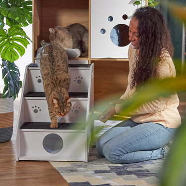 Relaxdays Dog Stairs with 3 Steps