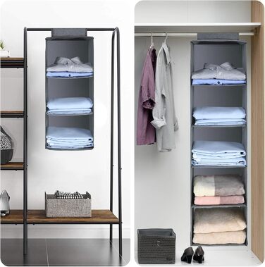 Органайзер для шафи AiQInu з 3 відділеннями, сірий, Medium