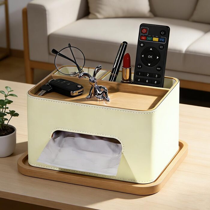 Склянка для серветок з PU-шкіри з 2 відділеннями, органайзер для косметики, настільний органайзер для офісу, дому, ванної кімнати