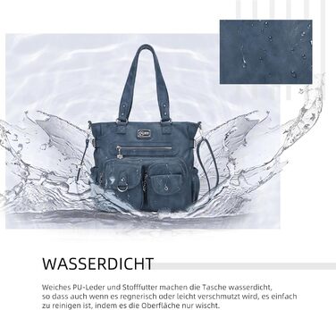 Сумка жіноча KL928 через плече, велика, PU шкіра, чорно-сіра з багатьма відділеннями