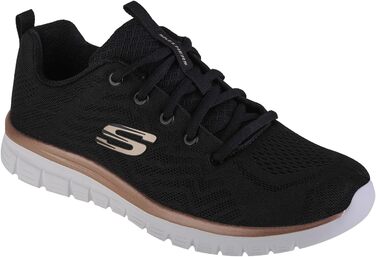 Кросівки Skechers Graceful Get Connected для жінок (38.5 EU, чорний/золотий)