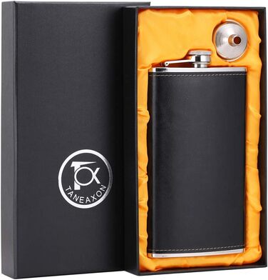 Фляга з імітацією крокодилячої шкіри, нержавіюча сталь, 510 мл, для віскі та лікеру, обгорнута в PU-шкіру, TANEAXON