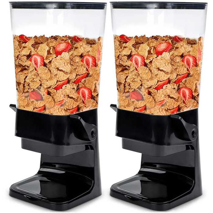 Дозатор для крупи Tokokimo, 5.5л, 2 шт., чорний - для каші, мюслі, сухофруктів