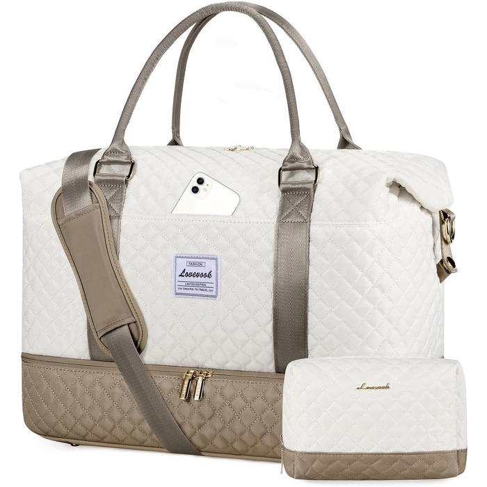 Спортивна сумка LOVEVOOK для жінок, велика ручна поклажа, 2 шт. (Бежевий, Хакі)