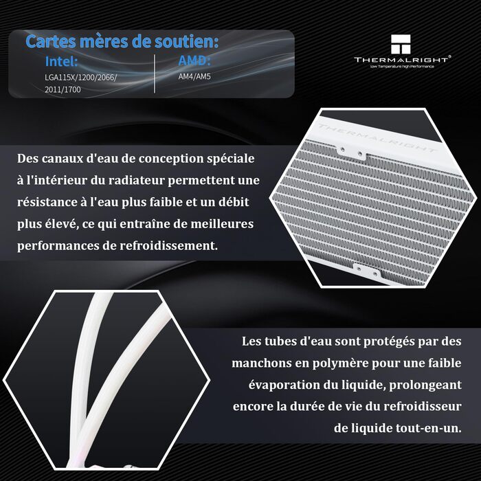 Thermalright Frozen Warframe 240 White ARGB: рідинна система водяного охолодження CPU для AMD/Intel, LGA1700/AM4/AM5, LCD-дисплей 320x240