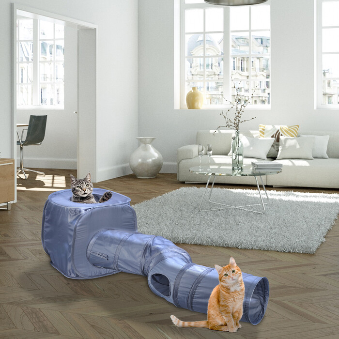 Складаний котячий тунель Relaxdays з котячою печерою