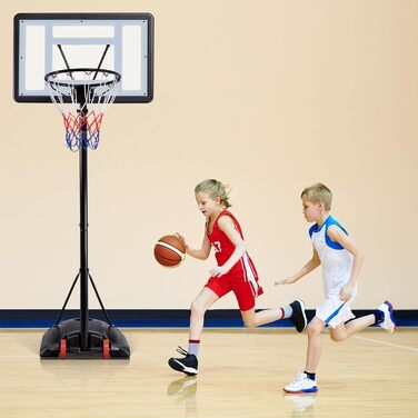 Yaheetech Adjustable Basketball Stand with Wheels - Outdoor Basketball Hoop System
