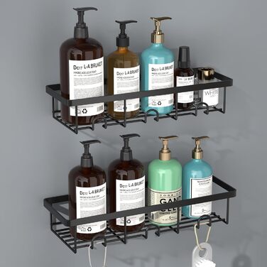 Органайзер для душу Oasiteege: 2 шт. - тримач для шампуню, полиці для зберігання, кріплення на присоску для ванної, кемпінгу, декору ванної кімнати