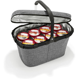 reisenthel Carry Bag ISO – Stable Shopping Bag with Cooling Function – Elegant and water-resistant design with a lockable lid (Twist Silver, Solid Color)