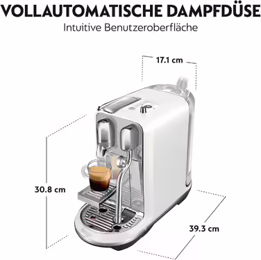 Sage Appliances SNE800 Creatista Plus Coffee Machine, Pearl White Sea Salt (White)