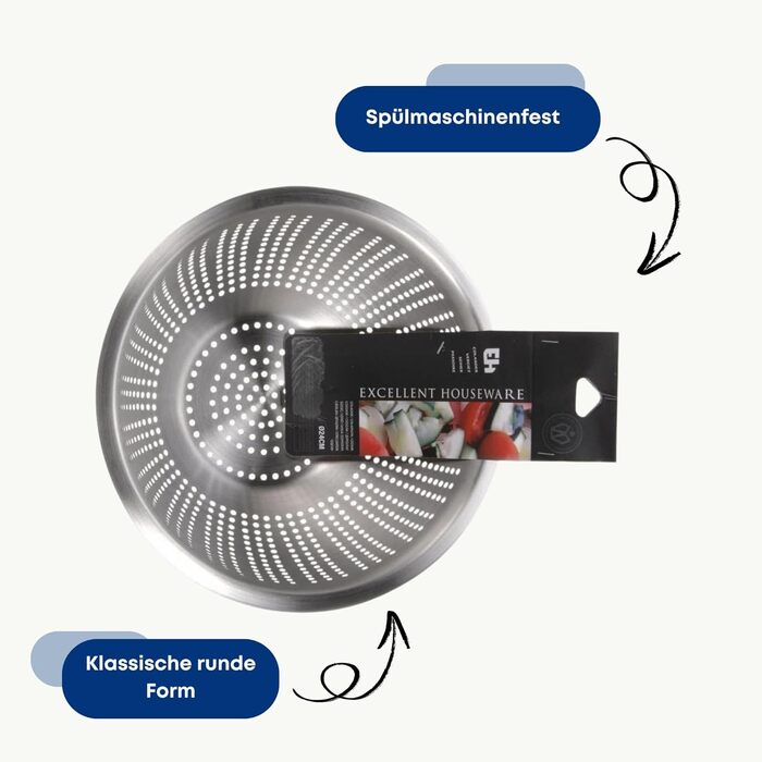 Ситечко кухонне універсальне з нержавіючої сталі, діаметр 24 см