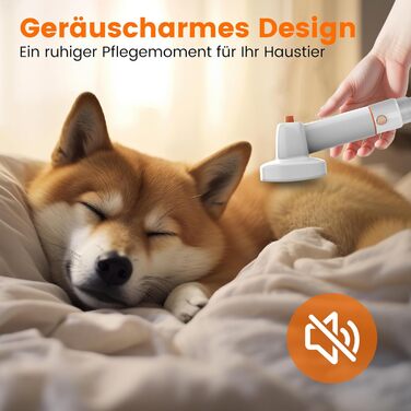 Машинка для стрижки собак AIRROBO PG10 з пилососом 12000 Pa, щітка для собак, видалення шерсті для собак і котів, тиха машинка для стрижки собак з інструментами для грумінгу, контейнер для пилу 1.4L (білий)