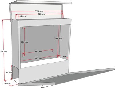 Поштова скринька Metzler Svena з нержавіючої сталі, RAL 9007 графітовий алюміній, з вікном, відділенням для газет, табличкою для імені та номера будинку. Розмір: 37x37x10.5 см