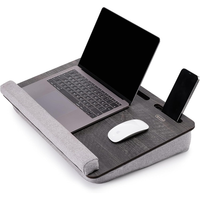 Підставка для ноутбука Vigo Wood - Книжкова підставка для ноутбука до 17,3 дюймів - М'яке підносне ліжко для роботи в ліжку або на дивані - Екологічна підставка для ноутбука для дому (Cambridge & Braun)