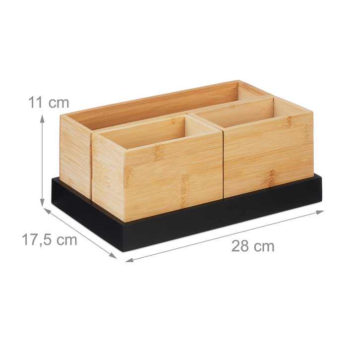 Relaxdays Bamboo Organizer Set (4 Pieces)