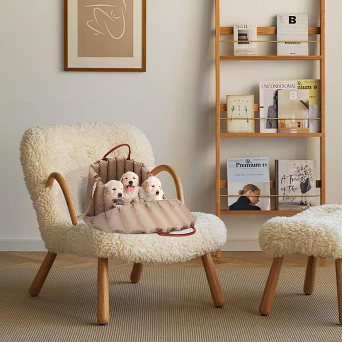 Автомобільний лежак для собак у багажник - переноска-сидіння для маленьких собак, 55x42x42 см, темно-хакі