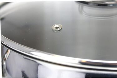 Smartweb 14 Liter Universal Cooking Pot with Glass Lid | Stainless Steel Cooking Pot | Universal Soup Pot | Simmer Pot for Pasta Sauces and Stews | Casserole Dish